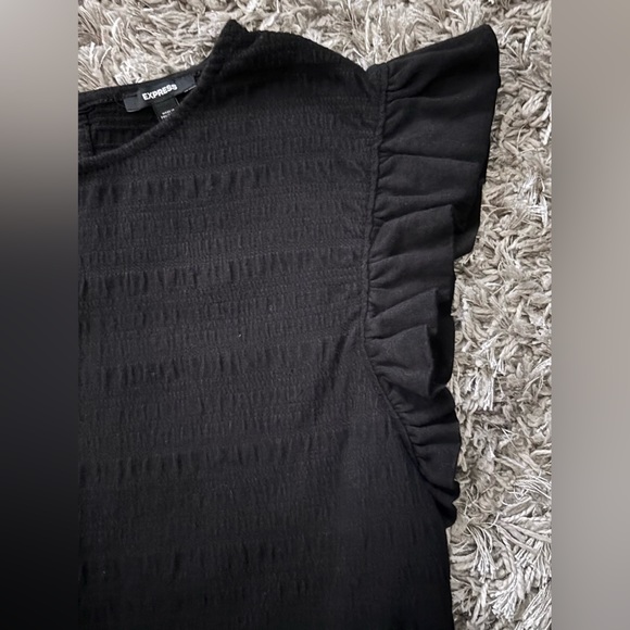 Express Black Ruffle Sleeve Blouse - Picture 3 of 4